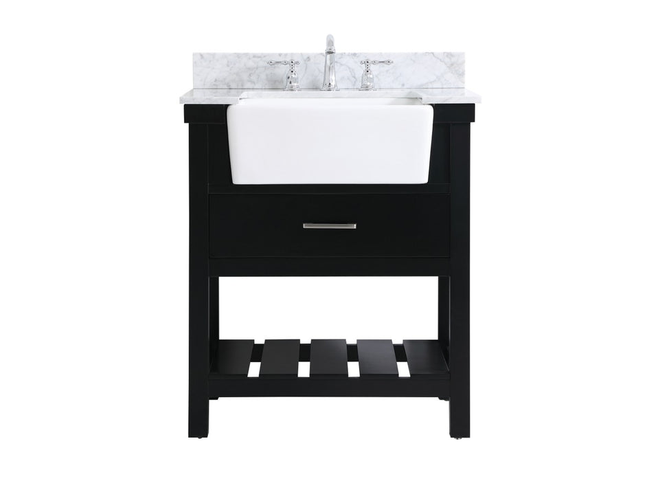 Elegant Lighting VF60130BK-BS Single Bathroom Vanity, Black