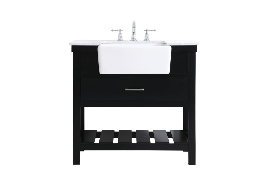 Elegant Lighting VF60136BK Single Bathroom Vanity, Black