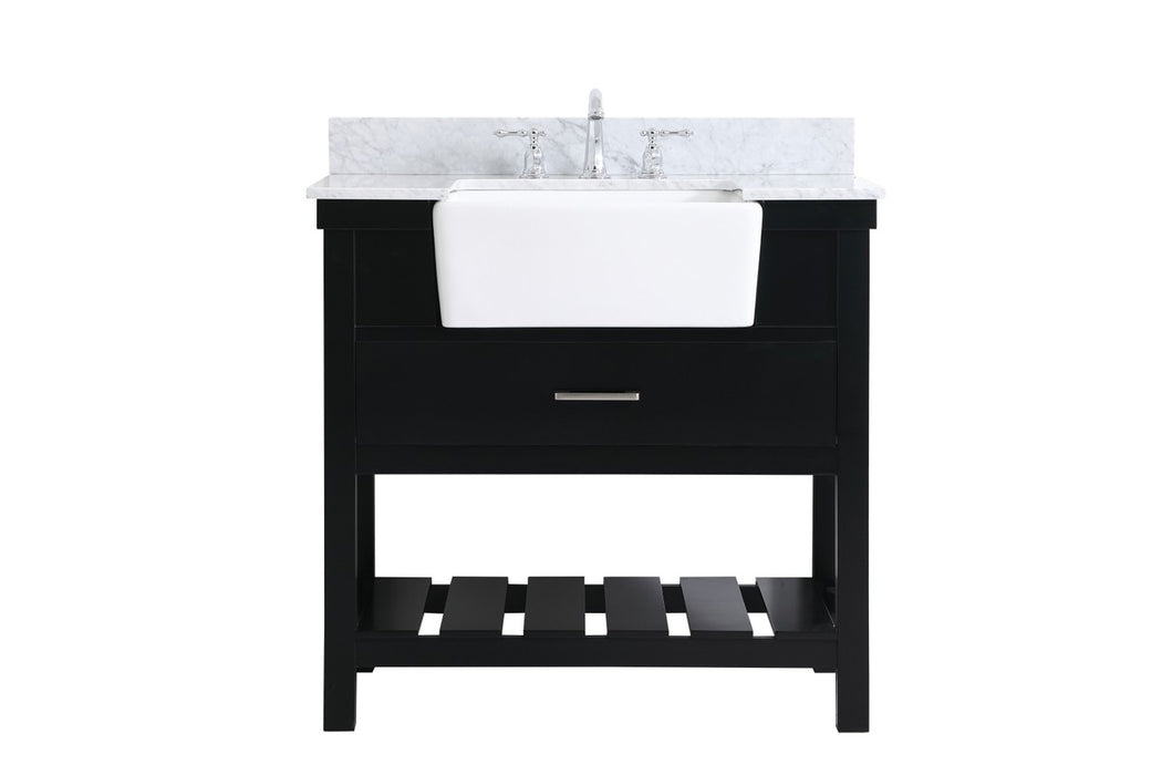 Elegant Lighting VF60136BK-BS Single Bathroom Vanity, Black