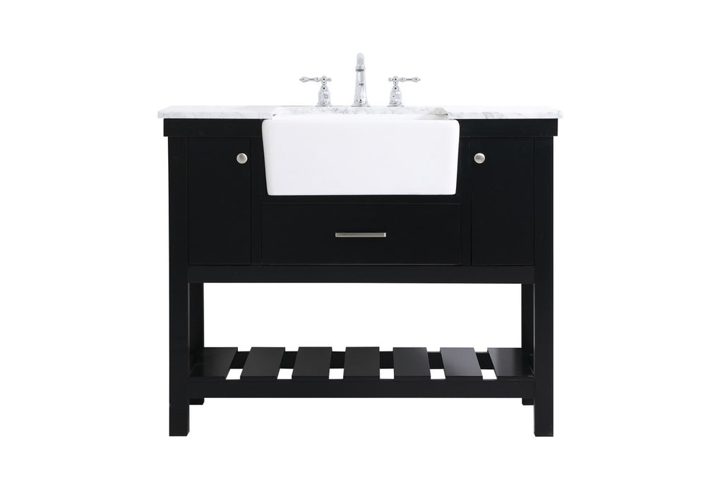 Elegant Lighting VF60142BK Single Bathroom Vanity, Black