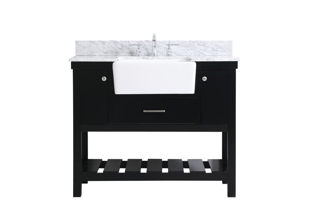 Elegant Lighting VF60142BK-BS Single Bathroom Vanity, Black