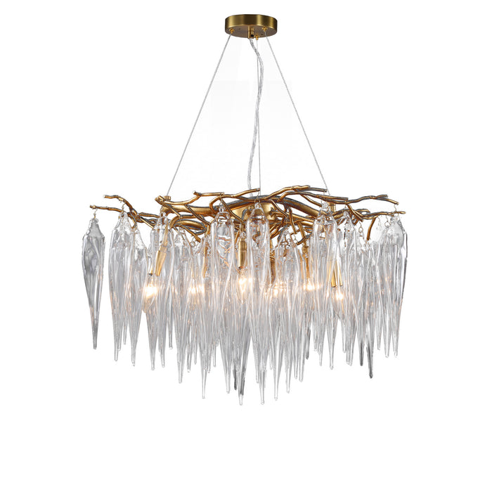 Terracotta Designs H22104-7 Seven Light Chandelier, Gild Gold Leaf