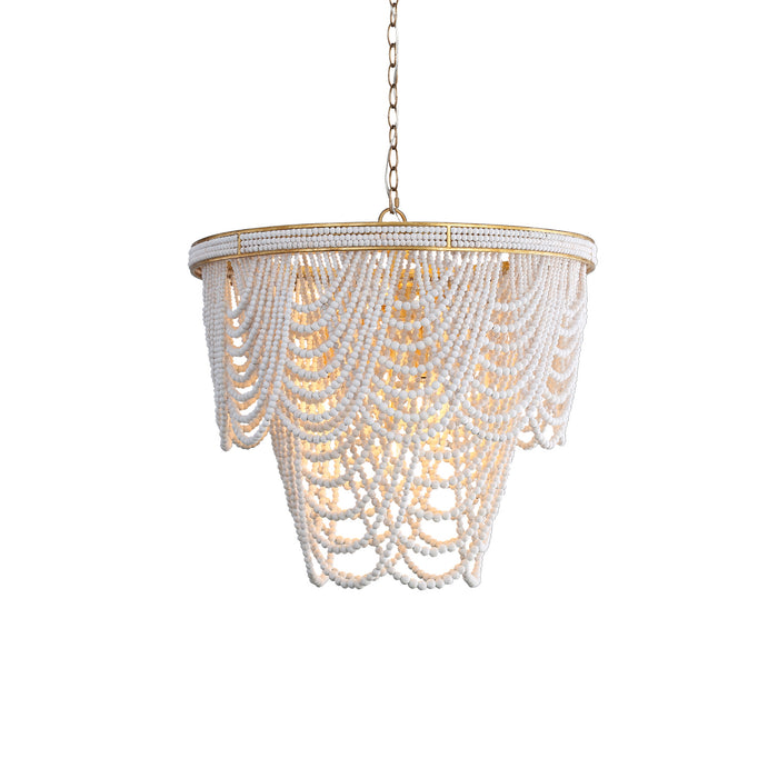 Terracotta Designs H22111-9G Nine Light Chandelier, Gold, White