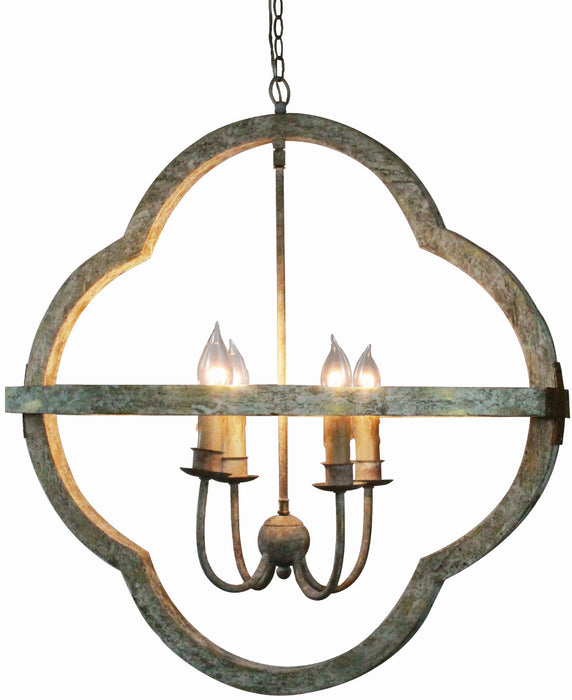 Terracotta Designs H5117-4W Four Light Chandelier, Washed White