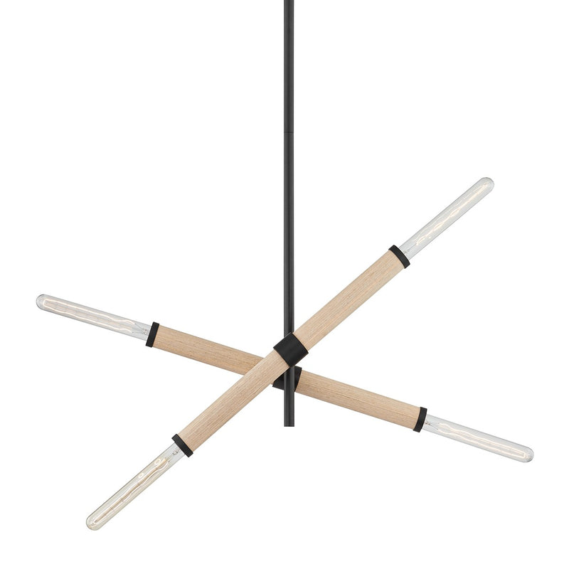 Troy Lighting F6704-SBK Four Light Island Pendant, Soft Black