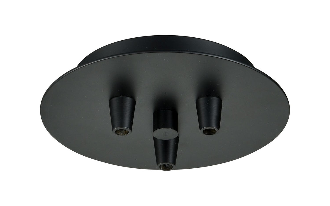 Innovations 103BK Three Light Multi Port Canopy, Matte Black