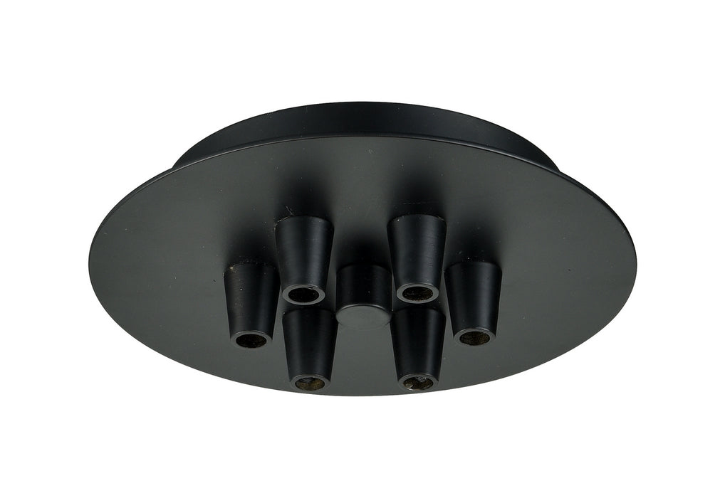 Innovations 106-BK Six Light Multi Port Canopy, Matte Black