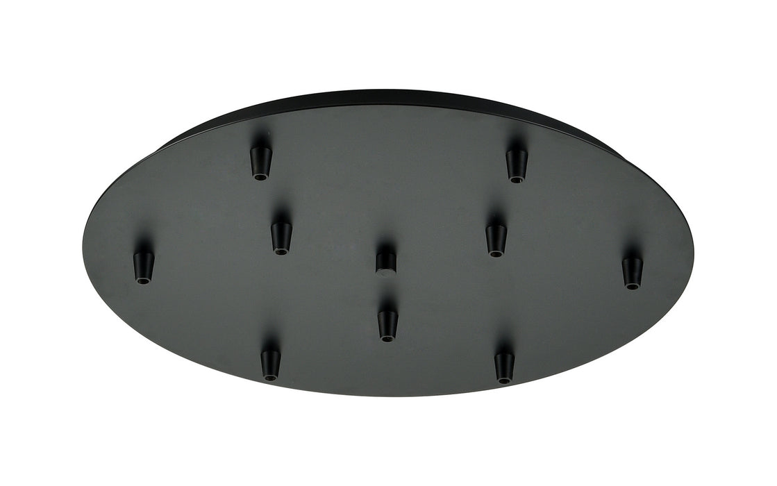 Innovations 119-BK Nine Light Multi Port Canopy, Matte Black