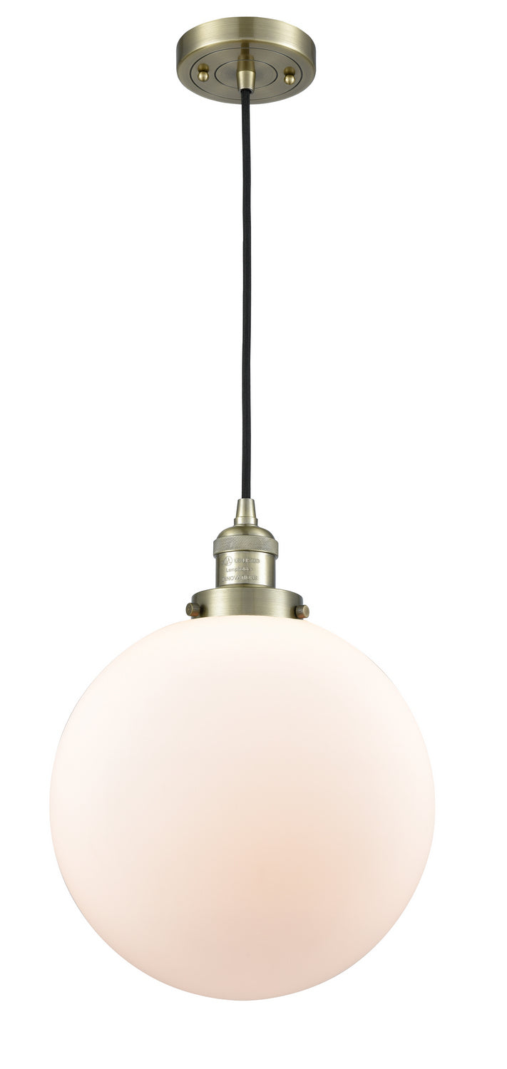 Innovations 201C-AB-G201-12 One Light Mini Pendant, Antique Brass
