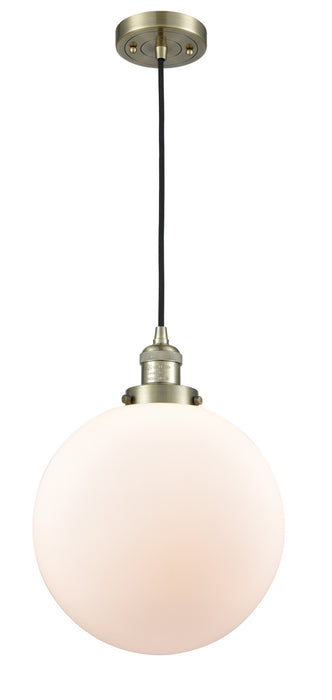 Innovations 201C-AB-G201-12 One Light Mini Pendant, Antique Brass