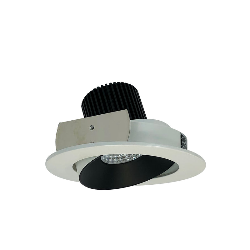 Nora Lighting NIO-4RC50XBW 4" Adj. Round Cone Regressed, Black Reflector / White Flange