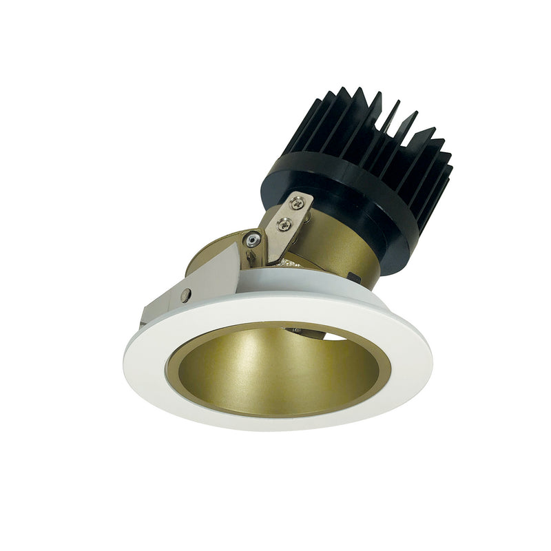 Nora Lighting NIO-4RD40XCHMPW/HL Reflector Adjustable Trim, Champagne Haze Reflector / Matte Powder White Flange