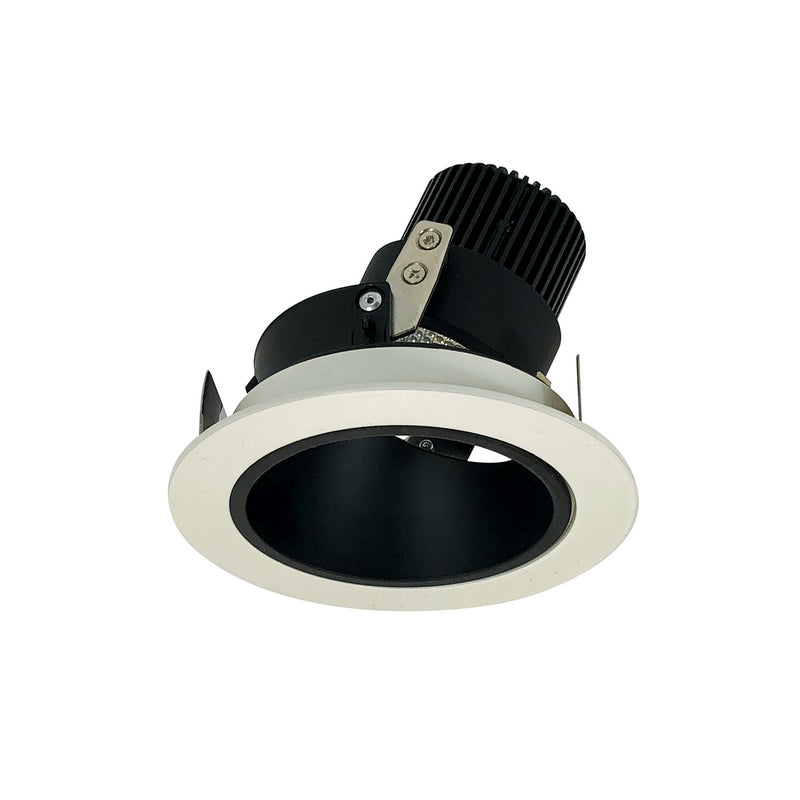 Nora Lighting NIO-4RDCDXBW 4" Adj. Round Deep Regress, Black Reflector / White Flange