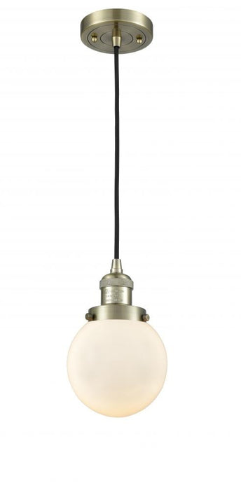 Innovations 201C-AB-G201-6 One Light Mini Pendant, Antique Brass