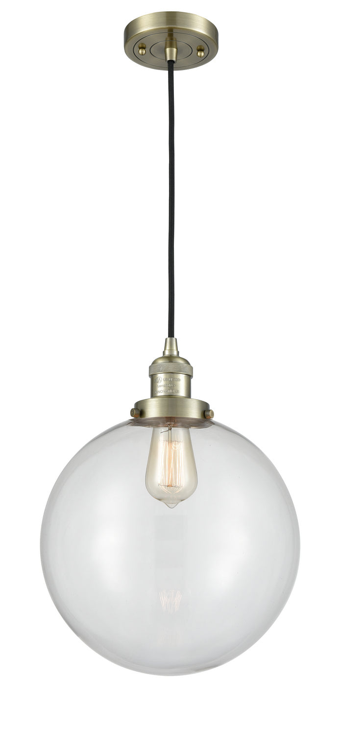 Innovations 201C-AB-G202-12 One Light Mini Pendant, Antique Brass