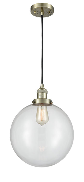 Innovations 201C-AB-G202-12 One Light Mini Pendant, Antique Brass