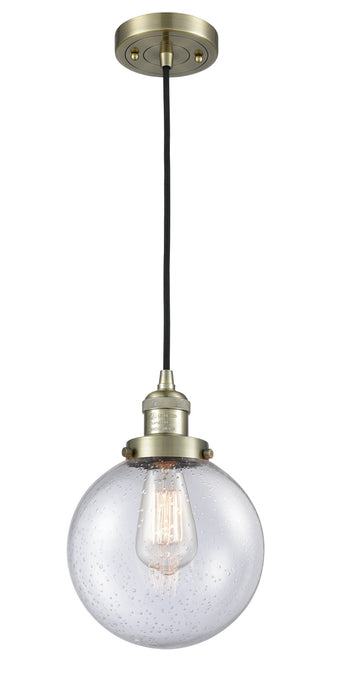 Innovations 201C-AB-G204-8 One Light Mini Pendant, Antique Brass