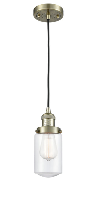 Innovations 201C-AB-G312 One Light Mini Pendant, Antique Brass