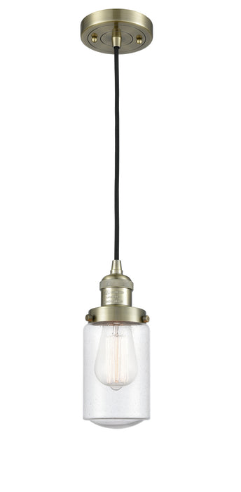 Innovations 201C-AB-G314 One Light Mini Pendant, Antique Brass