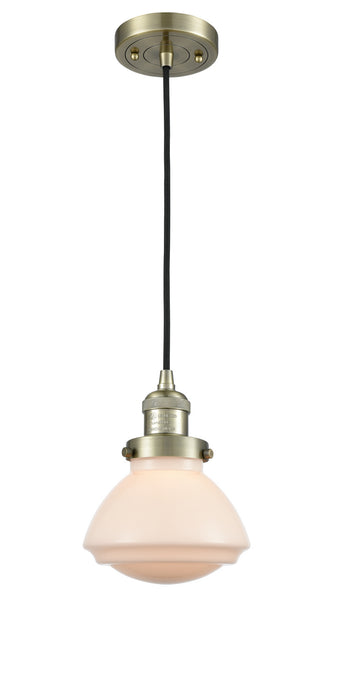 Innovations 201C-AB-G321 One Light Mini Pendant, Antique Brass
