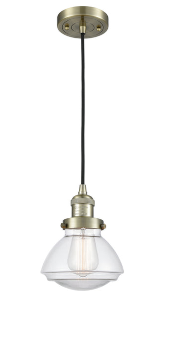 Innovations 201C-AB-G322 One Light Mini Pendant, Antique Brass