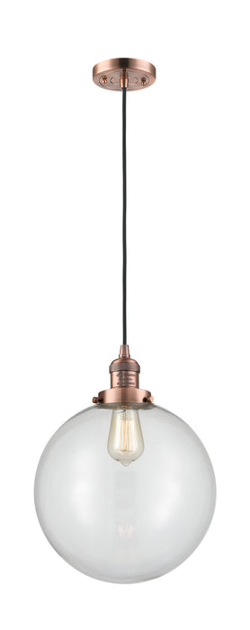 Innovations 201C-AC-G202-12 One Light Mini Pendant, Antique Copper