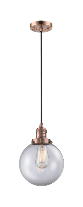 Innovations 201C-AC-G202-8-LED LED Mini Pendant, Antique Copper