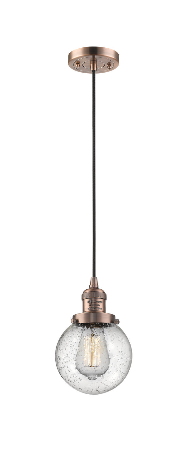 Innovations 201C-AC-G204-6-LED LED Mini Pendant, Antique Copper
