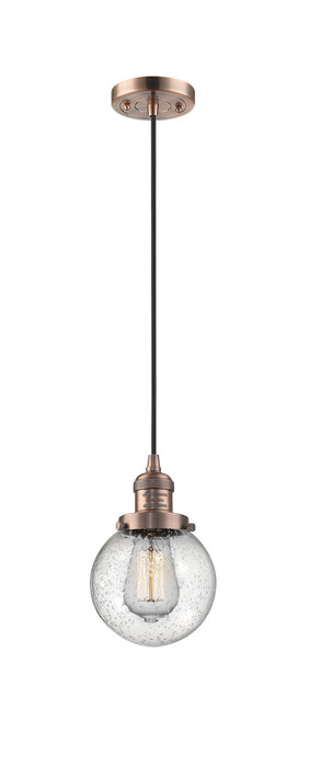Innovations 201C-AC-G204-6-LED LED Mini Pendant, Antique Copper