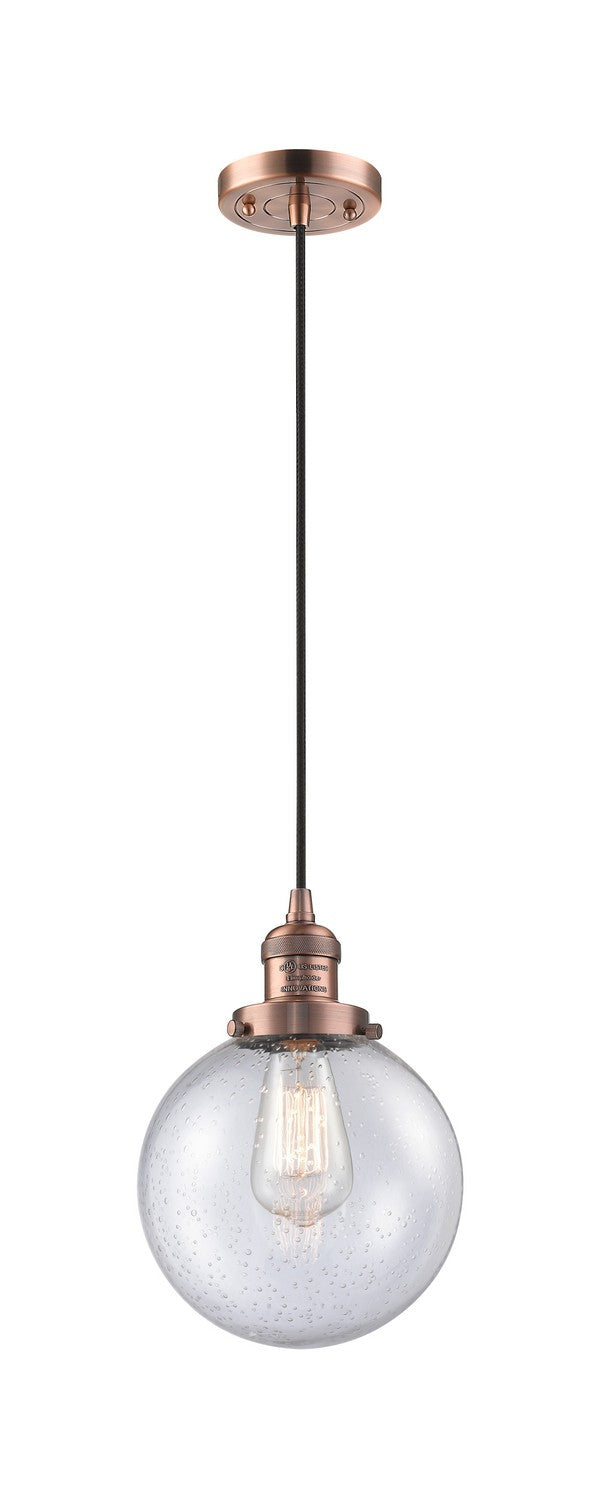 Innovations 201C-AC-G204-8-LED LED Mini Pendant, Antique Copper