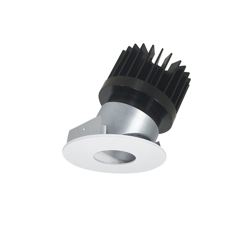 Nora Lighting NIO-4RPHA30XHZMPW/HL Pinhole Adjustable Trim, Haze Pinhole / Matte Powder White Flange