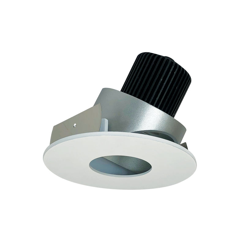 Nora Lighting NIO-4RPHACDXHZMPW 4" Round Pinhole Adj. Cd, Haze Pinhole / Matte Powder White Flange