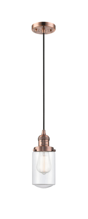 Innovations 201C-AC-G312 One Light Mini Pendant, Antique Copper