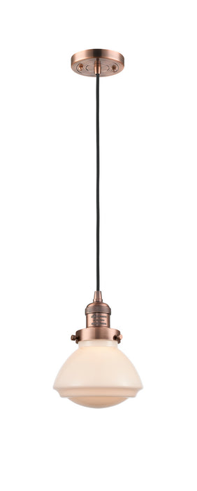 Innovations 201C-AC-G321 One Light Mini Pendant, Antique Copper