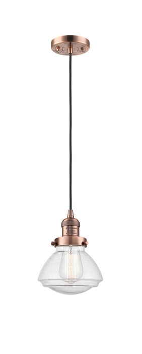 Innovations 201C-AC-G324 One Light Mini Pendant, Antique Copper
