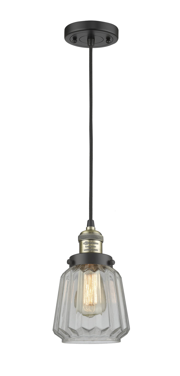 Innovations 201C-BAB-G142 One Light Mini Pendant, Black Antique Brass