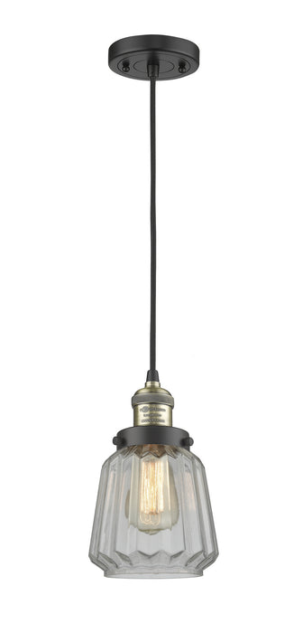 Innovations 201C-BAB-G142 One Light Mini Pendant, Black Antique Brass