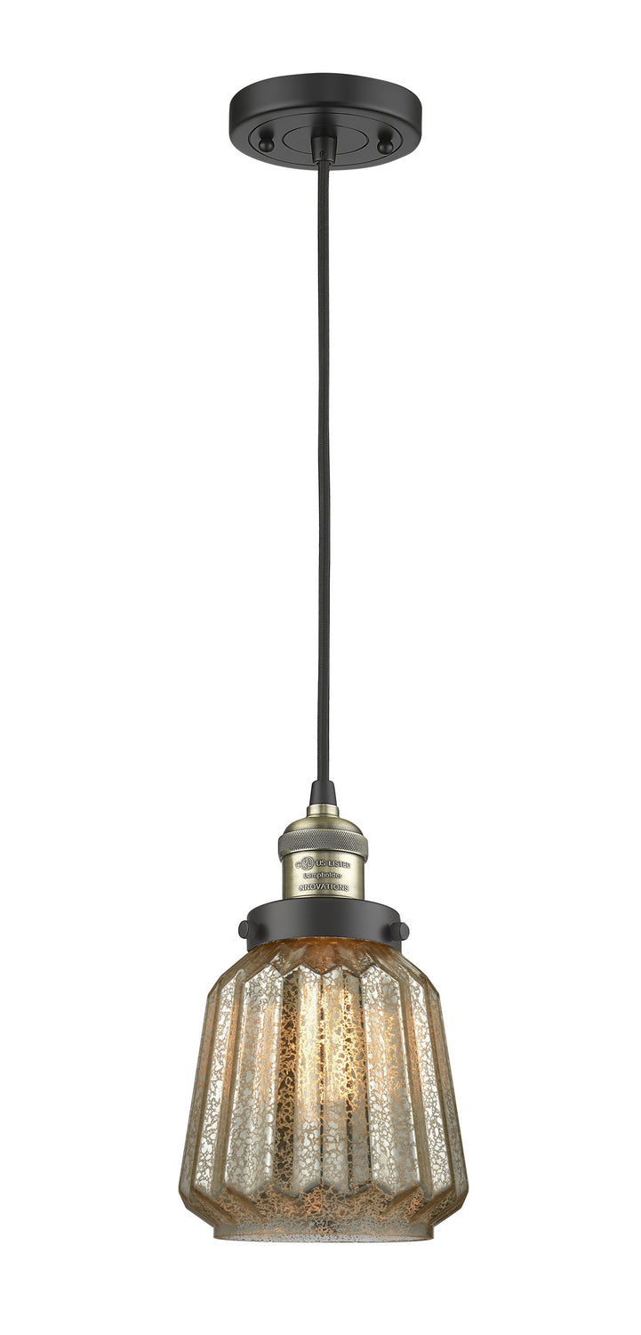 Innovations 201C-BAB-G146 One Light Mini Pendant, Black Antique Brass