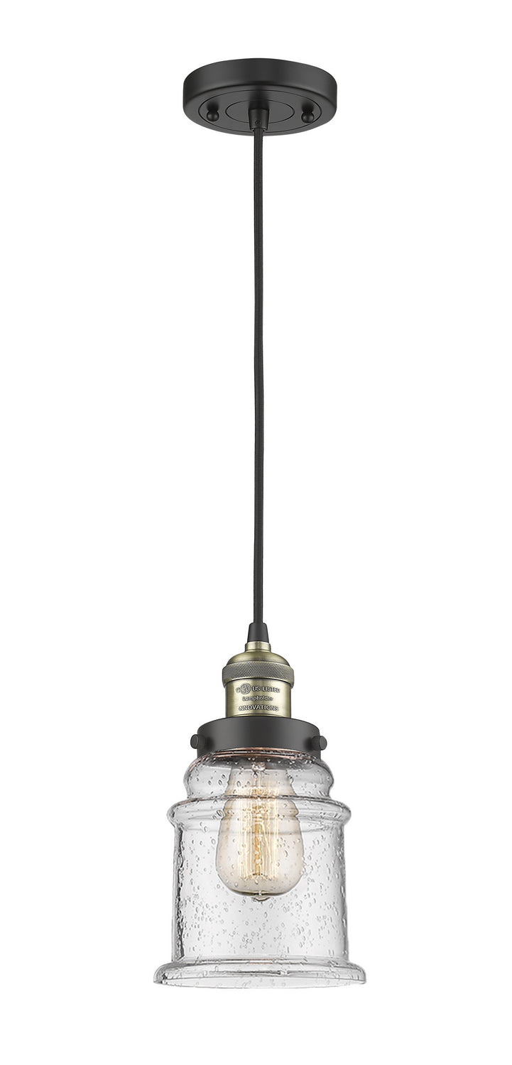 Innovations 201C-BAB-G184 One Light Mini Pendant, Black Antique Brass