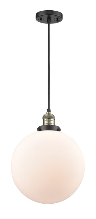 Innovations 201C-BAB-G201-12-LED LED Mini Pendant, Black Antique Brass