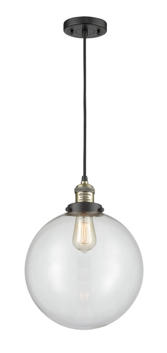 Innovations 201C-BAB-G202-12 One Light Mini Pendant, Black Antique Brass