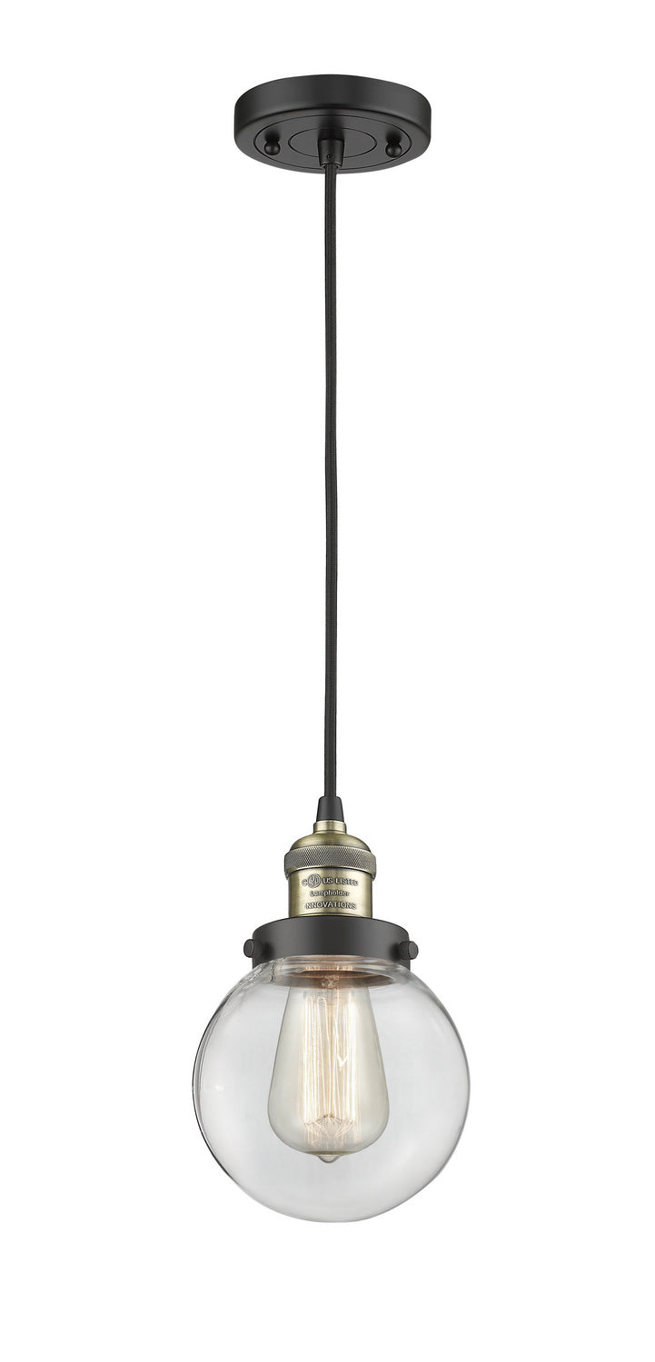 Innovations 201C-BAB-G202-6 One Light Mini Pendant, Black Antique Brass