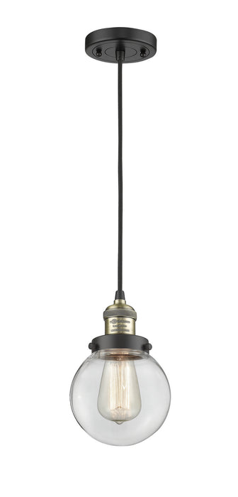 Innovations 201C-BAB-G202-6 One Light Mini Pendant, Black Antique Brass