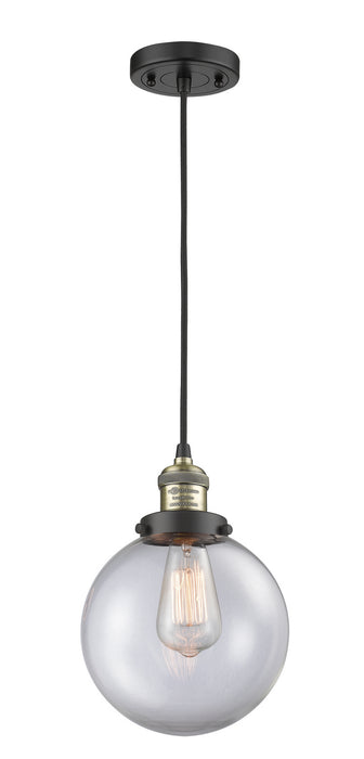 Innovations 201C-BAB-G202-8 One Light Mini Pendant, Black Antique Brass