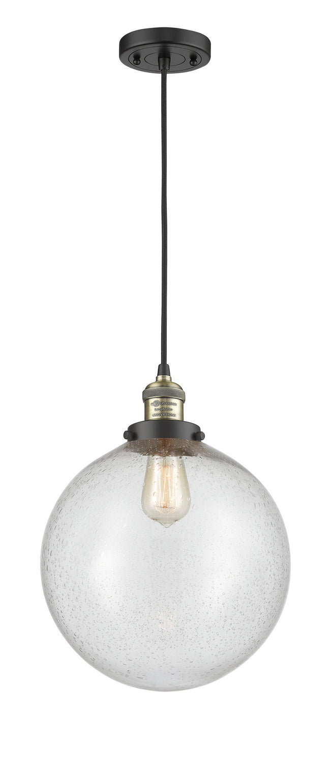 Innovations 201C-BAB-G204-12 One Light Mini Pendant, Black Antique Brass