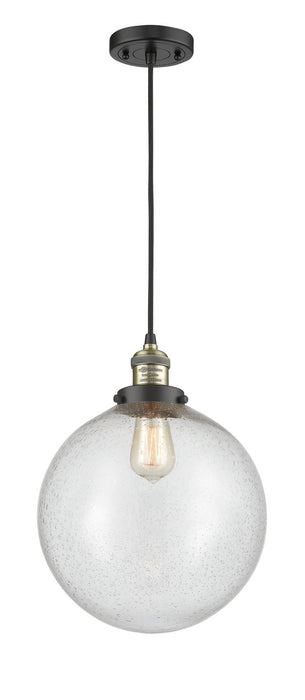 Innovations 201C-BAB-G204-12 One Light Mini Pendant, Black Antique Brass