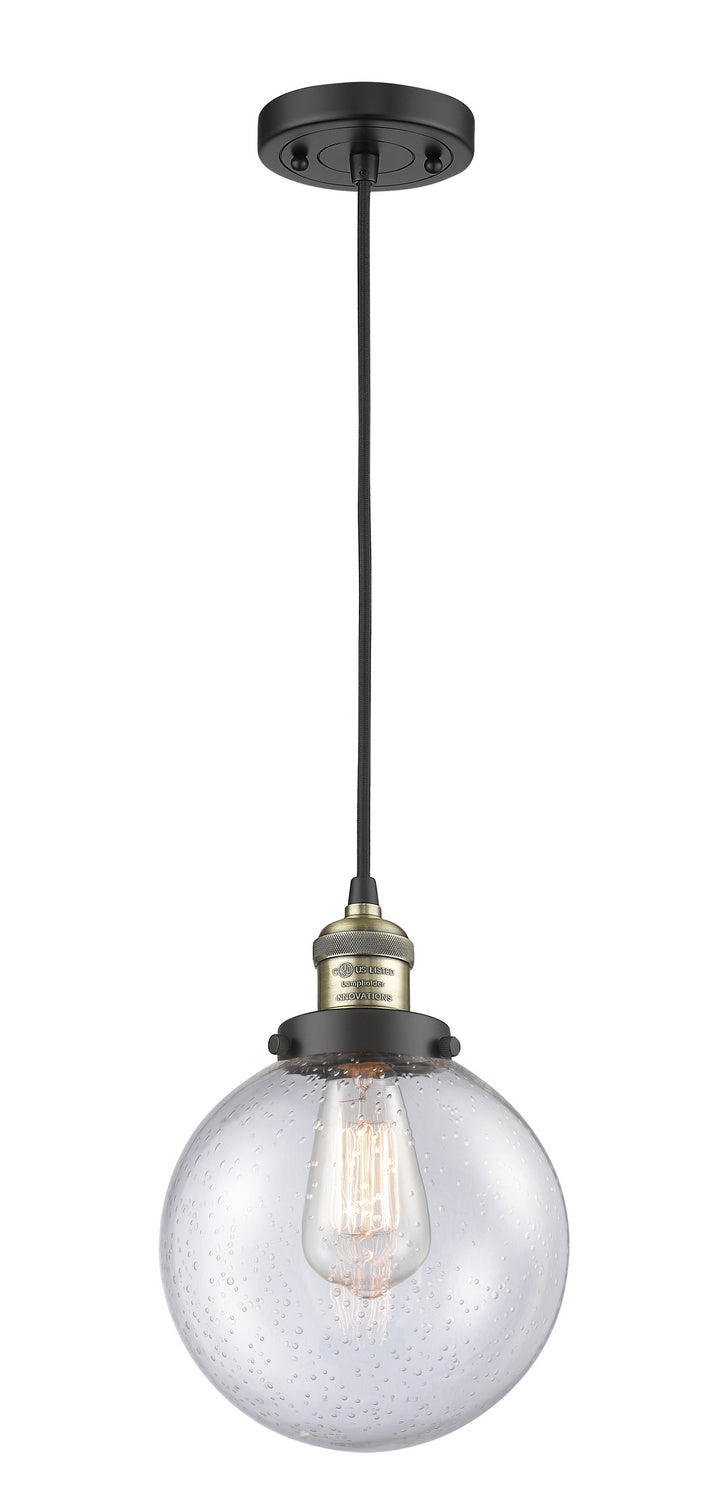 Innovations 201C-BAB-G204-8 One Light Mini Pendant, Black Antique Brass
