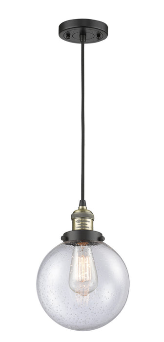 Innovations 201C-BAB-G204-8 One Light Mini Pendant, Black Antique Brass