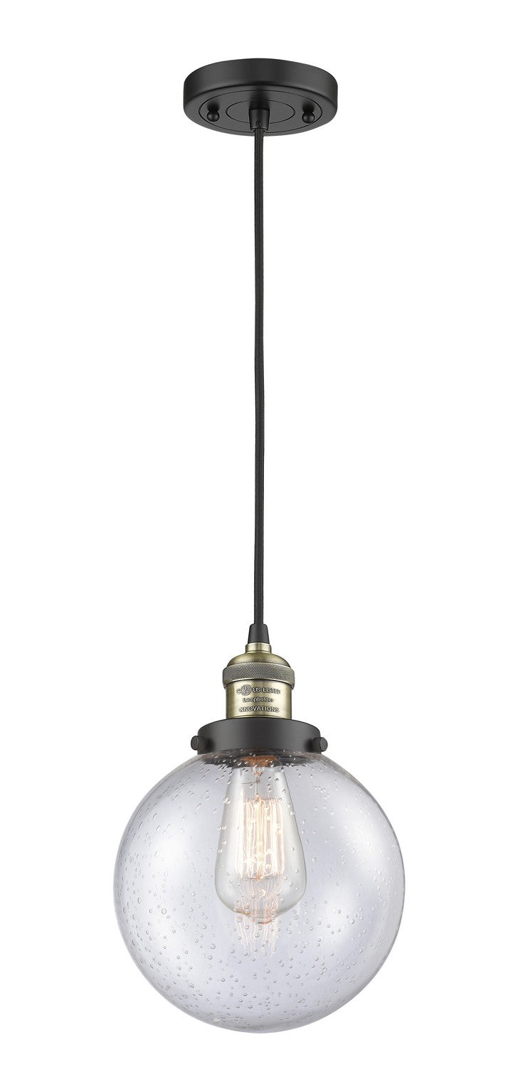 Innovations 201C-BAB-G204-8-LED LED Mini Pendant, Black Antique Brass