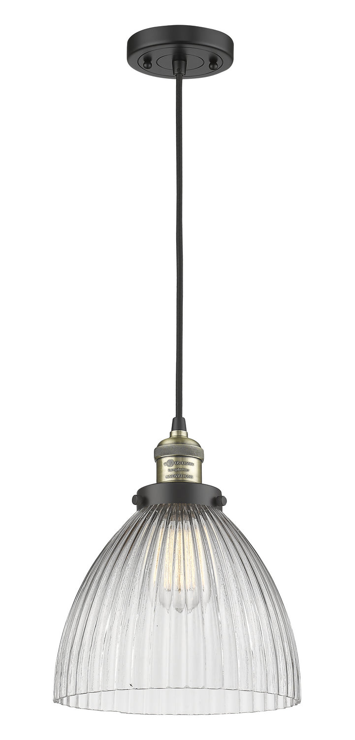 Innovations 201C-BAB-G222 One Light Mini Pendant, Black Antique Brass